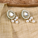 Classic Polki Pearl Drop Earrings