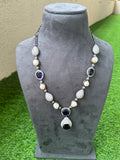 Sapphire and Baroqure Pearls Necklace Set